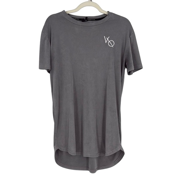 Vanquish Tops - Vanquish Fitness Logo layering T-Shirt Small Gray Suede Texture Workout Top